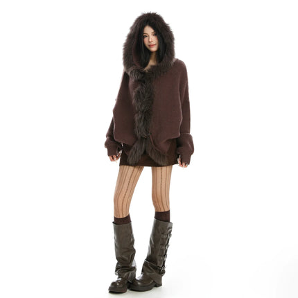 TALKLESSFASHION Lazy Style Patchwork Fur Sweater