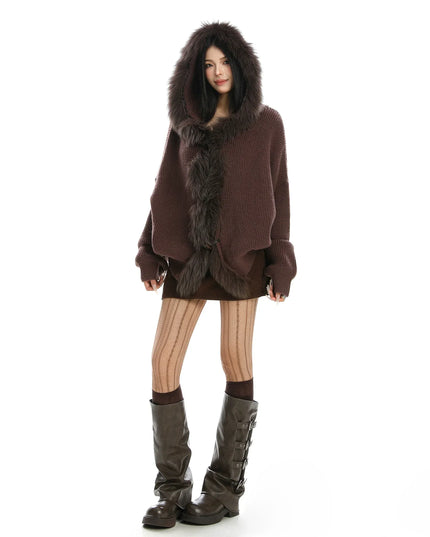 TALKLESSFASHION Lazy Style Patchwork Fur Sweater