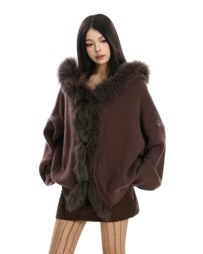 TALKLESSFASHION Lazy Style Patchwork Fur Sweater