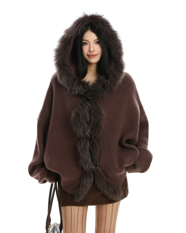 TALKLESSFASHION Lazy Style Patchwork Fur Sweater