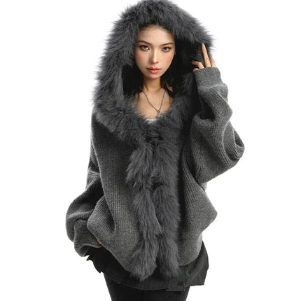 TALKLESSFASHION Lazy Style Patchwork Fur Sweater