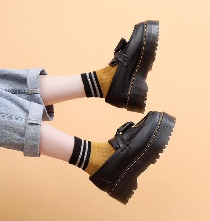 THETLSTUDIO Leiyu tassel loafers, female genuine leather low-top small leather shoes, British fashion thick-soled student versatile casual shoes 5cm
