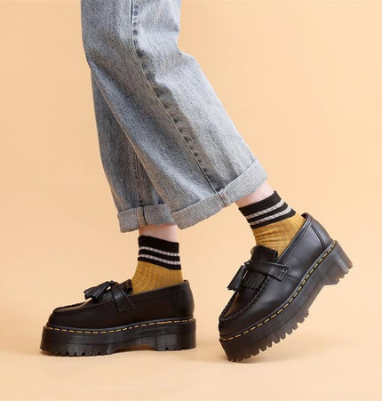 THETLSTUDIO Leiyu tassel loafers, female genuine leather low-top small leather shoes, British fashion thick-soled student versatile casual shoes 5cm