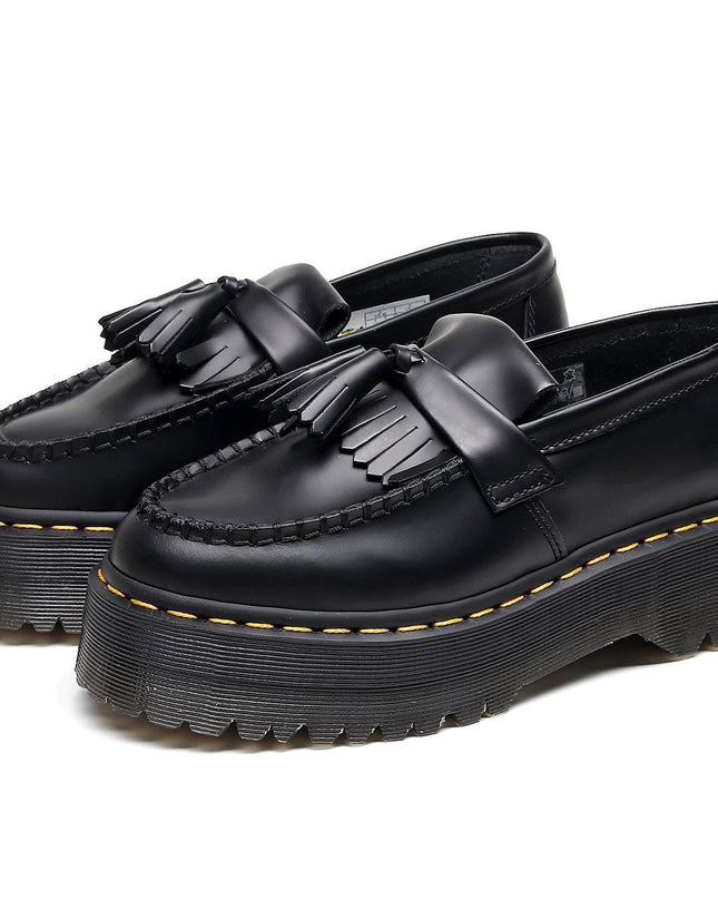 TALKLESSFASHION Leiyu tassel loafers, female genuine leather low-top small leather shoes, British fashion thick-soled student versatile casual shoes 5cm