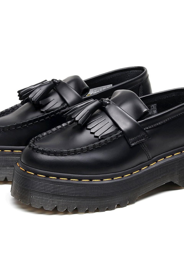 TALKLESSFASHION Leiyu tassel loafers, female genuine leather low-top small leather shoes, British fashion thick-soled student versatile casual shoes 5cm