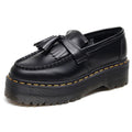 TALKLESSFASHION Leiyu tassel loafers, female genuine leather low-top small leather shoes, British fashion thick-soled student versatile casual shoes 5cm