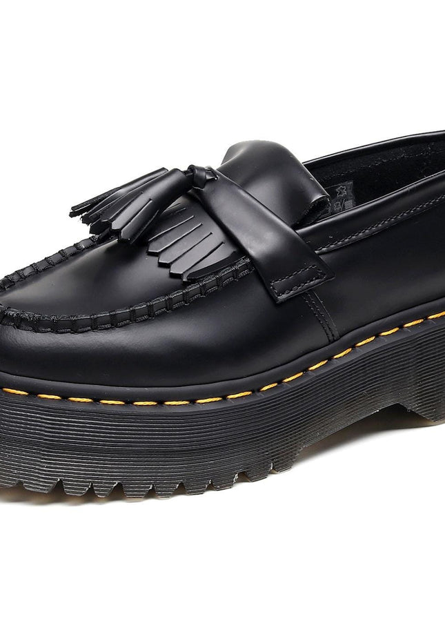 TALKLESSFASHION Leiyu tassel loafers, female genuine leather low-top small leather shoes, British fashion thick-soled student versatile casual shoes 5cm