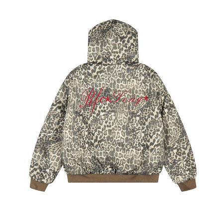 TALKLESSFASHION Leopard Plush Mountain Padded Jacket