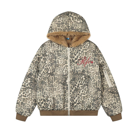 THETLSTUDIO Leopard Plush Mountain Padded Jacket