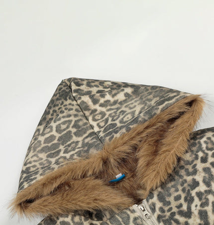 THETLSTUDIO Leopard Plush Mountain Padded Jacket