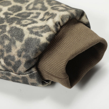 TALKLESSFASHION Leopard Plush Mountain Padded Jacket