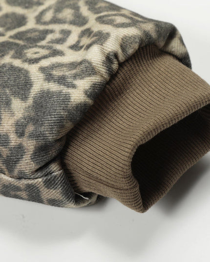 TALKLESSFASHION Leopard Plush Mountain Padded Jacket