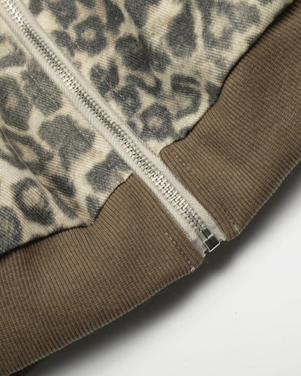 TALKLESSFASHION Leopard Plush Mountain Padded Jacket
