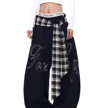 THETLSTUDIO Letter-Pleated Lazy-Style Scimitar Slacks