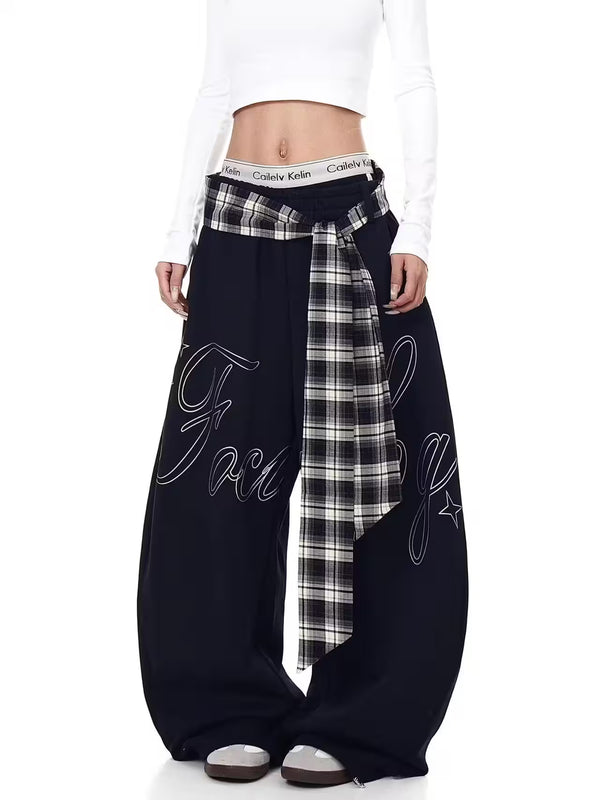 Letter-Pleated Lazy-Style Scimitar Slacks