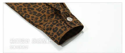 THETLSTUDIO Light Yao Women's Clothing|American Retro Lapel Leopard Print Short Jacket Jacket Women's Slim Slim Slim Niche Design Top