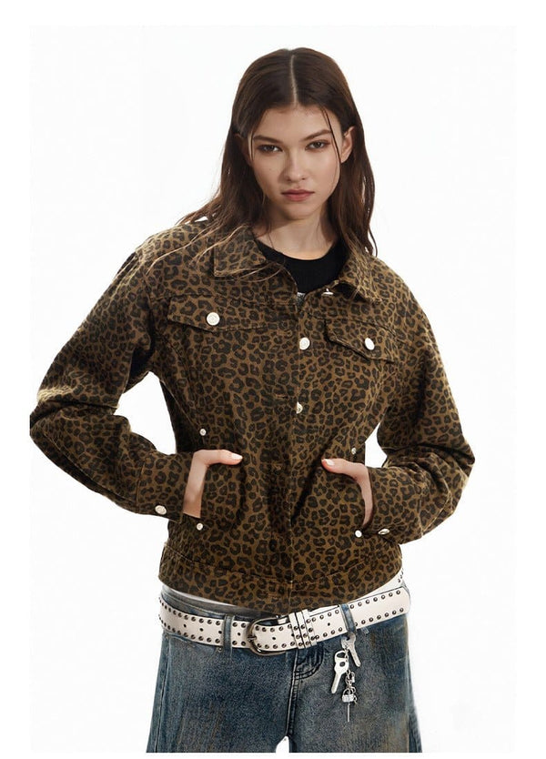 Light Yao Leopard Print Short Jacket