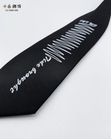 TALKLESSFASHION Line print tie Le Chao zipper-free line print tie