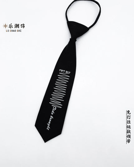 TALKLESSFASHION Line print tie Le Chao zipper-free line print tie