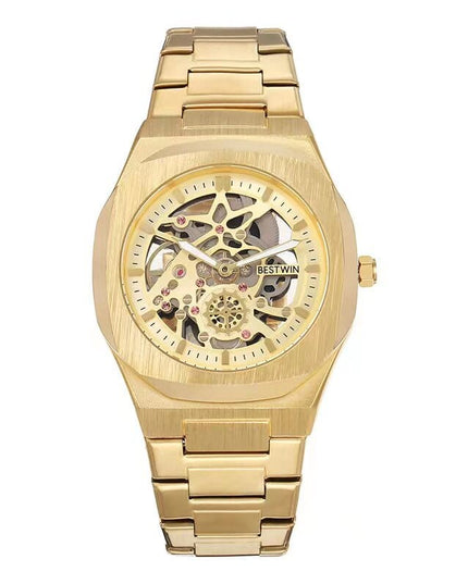 TALKLESSFASHION Local gold Steel Band Waterproof Quartz Small Square Watch