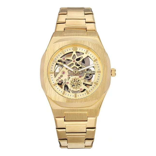 TALKLESSFASHION Local gold Steel Band Waterproof Quartz Small Square Watch
