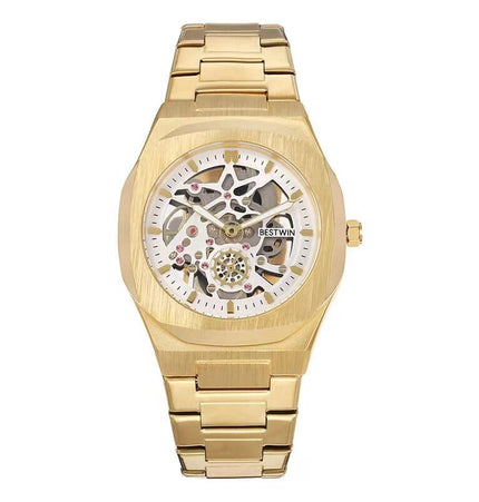 TALKLESSFASHION Local gold white Steel Band Waterproof Quartz Small Square Watch