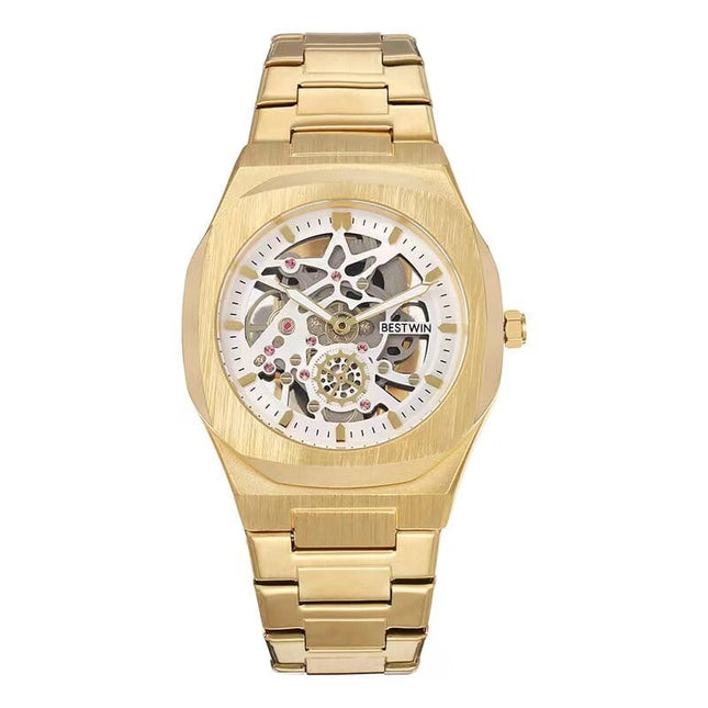 TALKLESSFASHION Local gold white Steel Band Waterproof Quartz Small Square Watch