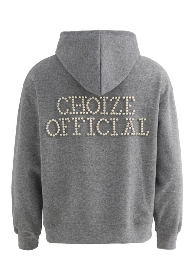 TALKLESSFASHION loose two-way zipper letter hooded sweatshirt