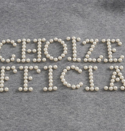 TALKLESSFASHION loose two-way zipper letter hooded sweatshirt