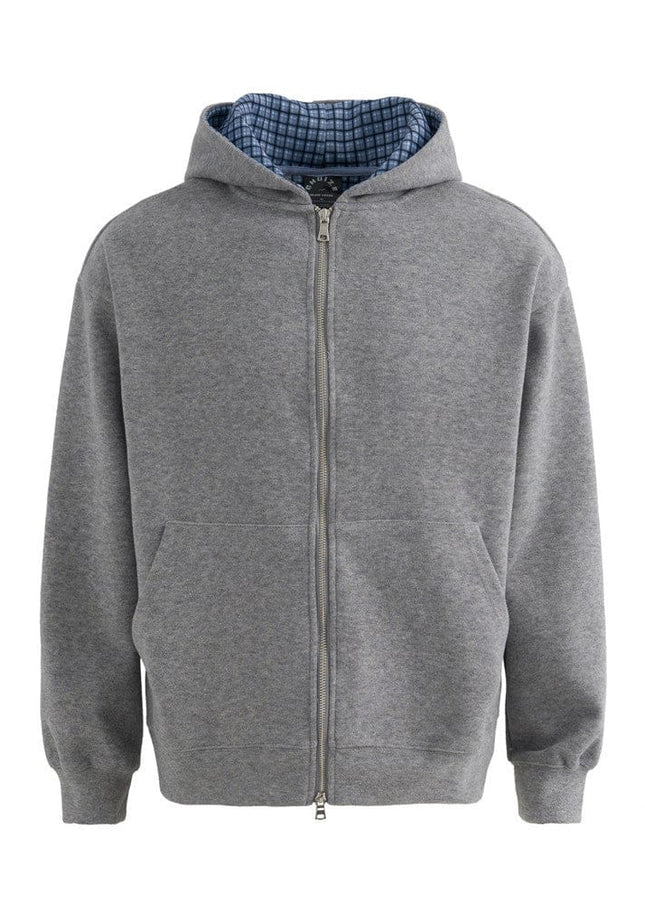 TALKLESSFASHION loose two-way zipper letter hooded sweatshirt