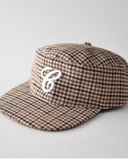 flat brim hat houndstooth