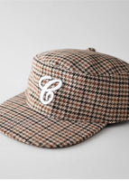 flat brim hat houndstooth