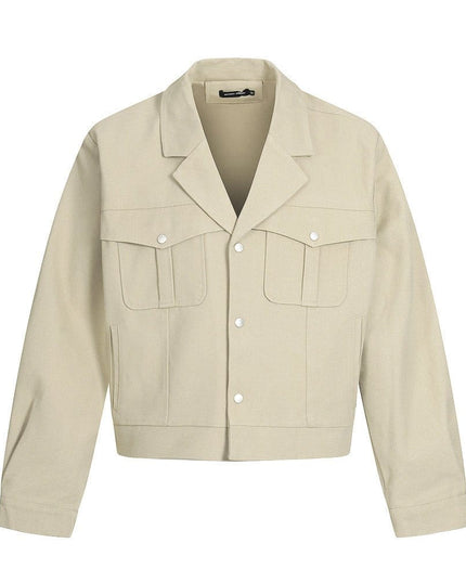 TALKLESSFASHION M / apricot TALKLESSFASHION: Urban Edge Cropped Cargo Jacket