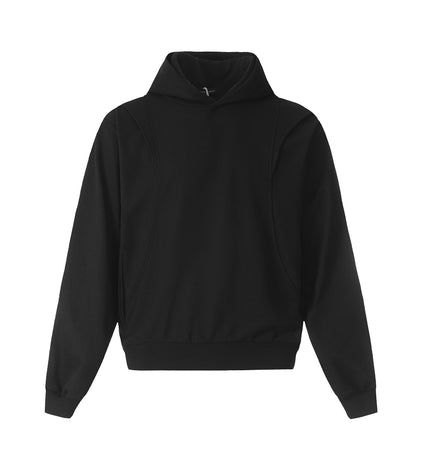 THETLSTUDIO M / black 0173 American high-end trend solid color neutral deconstructed coat design men's loose cardigan hooded sweatshirt