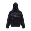 TALKLESSFASHION M / black 27245 American retro high-end neutral letter design neutral thickened men's heavy loose hooded sweatshirt