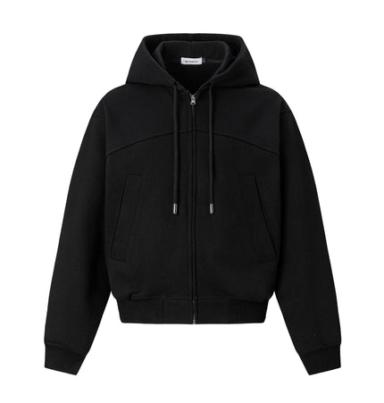 THETLSTUDIO M / black 27378 American retro unisex high-end solid color deconstructed design men's heavy loose hooded sweatshirt