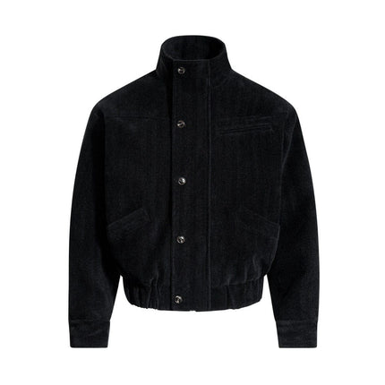 TALKLESSFASHION M / black Cargo Stand-Up Collar High Street Jacket