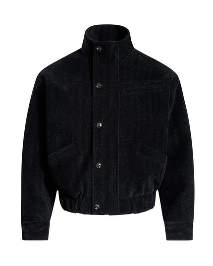 TALKLESSFASHION M / black Cargo Stand-Up Collar High Street Jacket
