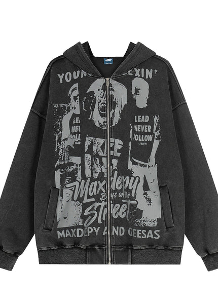 THETLSTUDIO M / black EON 26 spring new spot American street trendy high street individual pattern design hooded sweatshirt cardigan men