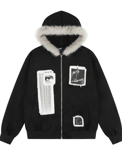 TALKLESSFASHION M / black EON 26 spring new spot American street trendy high street individual pattern hooded jacket jacket men