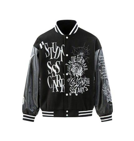 TALKLESSFASHION M / black EON 26 spring new spot American street trendy high street individual pattern loose jacket jacket