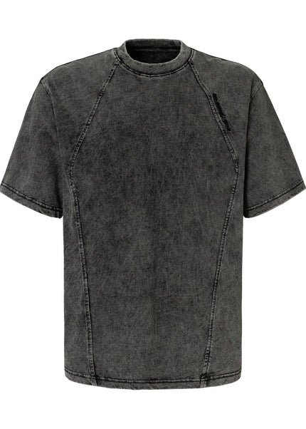THETLSTUDIO M / black EON 26 summer new spot American vintage mineral stir-fried structure silhouette short sleeve T-shirt for men