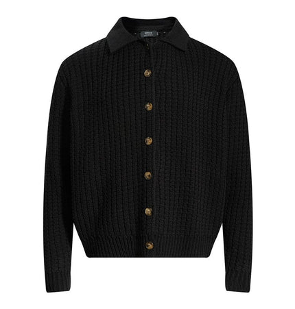 THETLSTUDIO M / black GXFortune American Vintage Button-Down Cardigan Sweater Cleanfit Versatile Lazy Short Knit