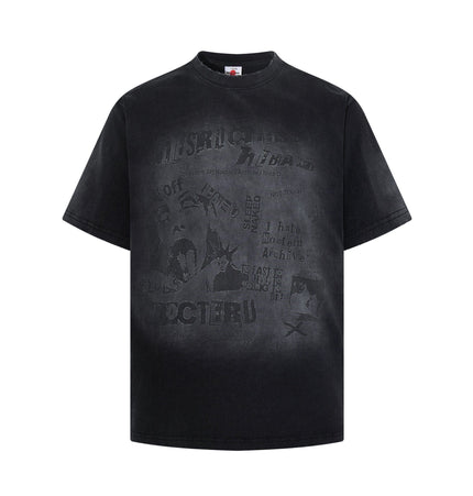 THETLSTUDIO M / black Jiayiku Men's Summer 2026 New American Street Hip Hop Trendy Brand Tee Cultural Shirt Dark Washed T-Shirt