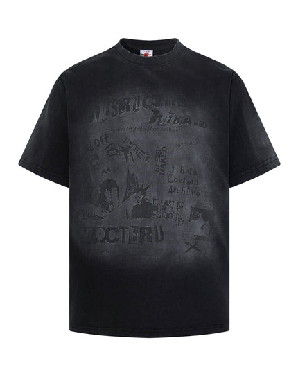 TALKLESSFASHION M / black Jiayiku Men's Summer 2026 New American Street Hip Hop Trendy Brand Tee Cultural Shirt Dark Washed T-Shirt
