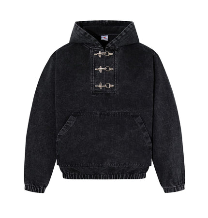 THETLSTUDIO M / black Jiayiku's 2026 new arrivals, American trendy brand retro heavyweight washed denim jackets, airplane buckle sweatshirts, hooded jackets