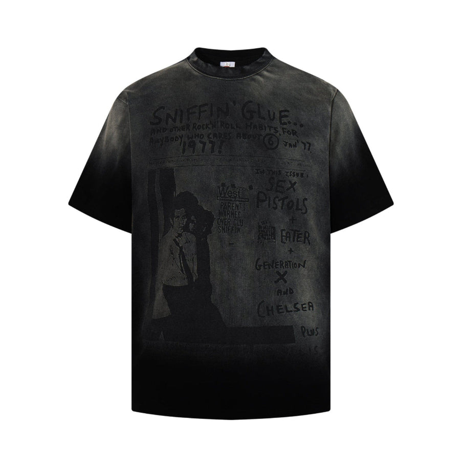 TALKLESSFASHION M / black Jiayiku's 2026 summer new American street hip-hop trendy brand tee cultural shirt gradient color washed destruction T-shirt