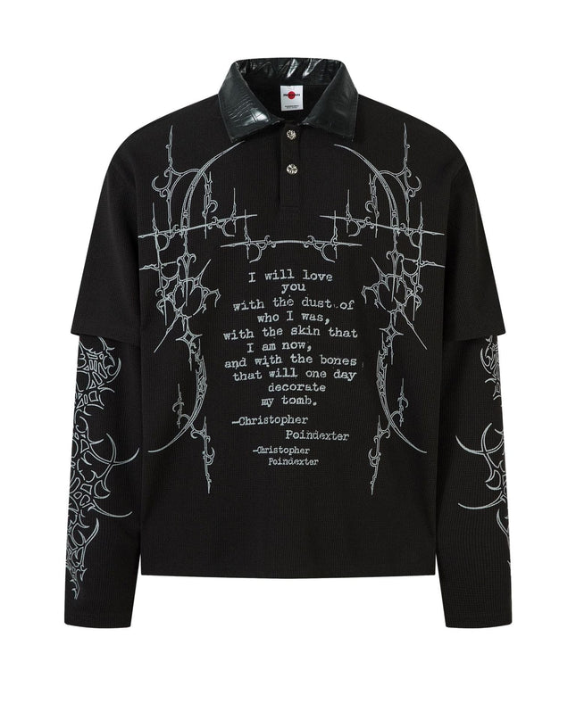 TALKLESSFASHION M / black Jiayloku Men's Fall 2025 New American Retro Trendy Brand Dark Fake Two Polo Shirt Lapel T-Shirt