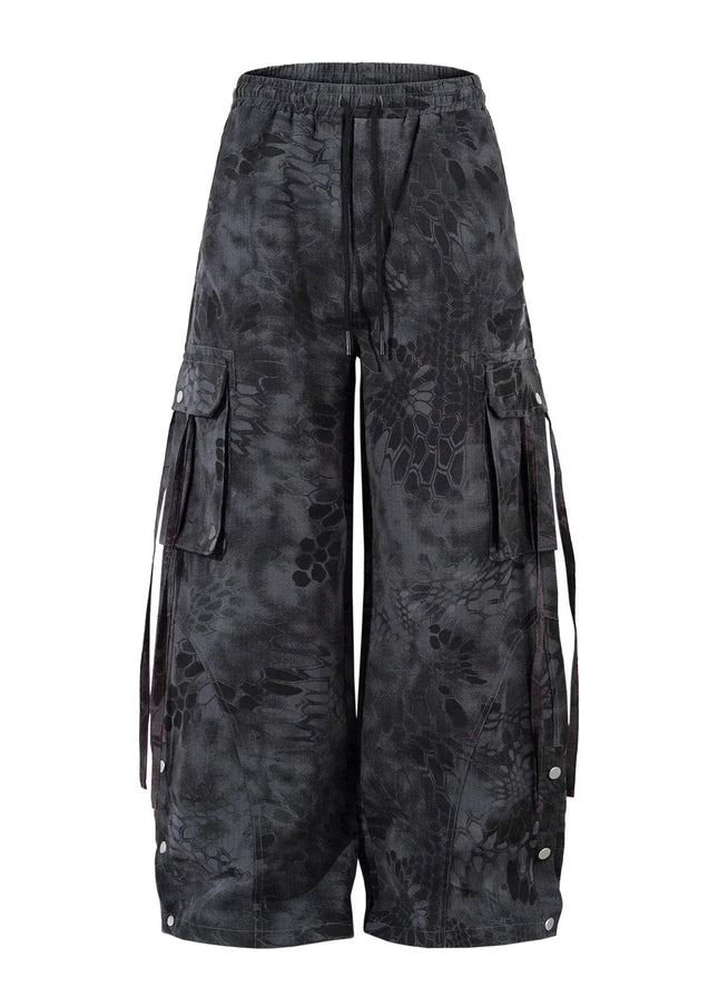 TALKLESSFASHION M / Black Multil - Camouflage Snake Skin Pattern pant -----0471