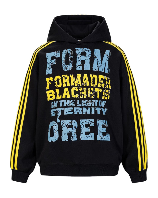 TALKLESSFASHION M / black OREETA American vintage mottled distressed letter print hoodie hoodie men's and women's trendy couple hoodies
